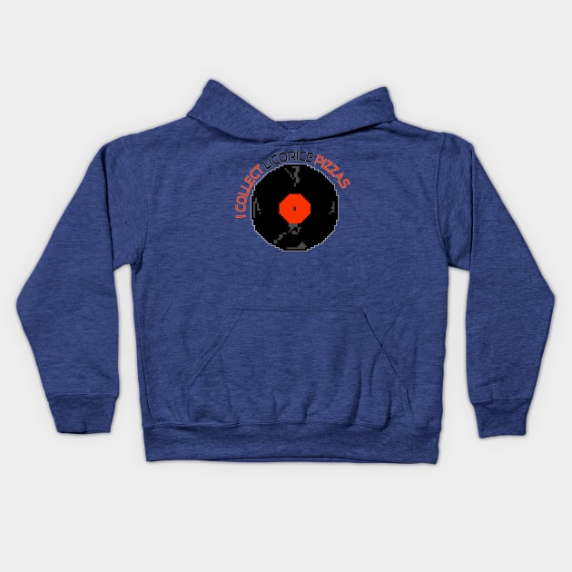 Pixel Art Vinyl Design - Collecting Licorice Pizzas Kids Hoodie by Fun Funky Designs